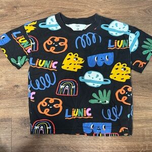 Liunic x H&M Black Kids Graphic Tee in Multicolor